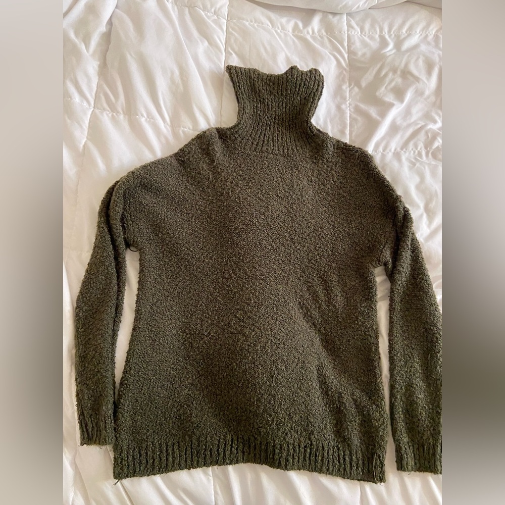 Olive green turtle neck sweater
